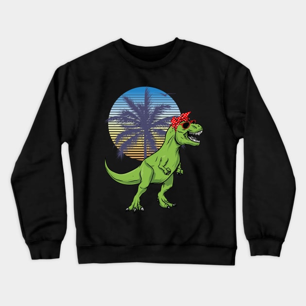 AuntieSaurus Dinosaur T rex Dino Mothers' Day Auntie Saurus Crewneck Sweatshirt by Msafi